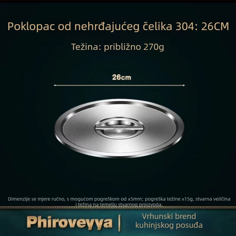 Poklop za lonac od 304 nehrđajućeg čelika, kvalitetan za hranu, višenamjenski i čvrst za kućnu uporabu