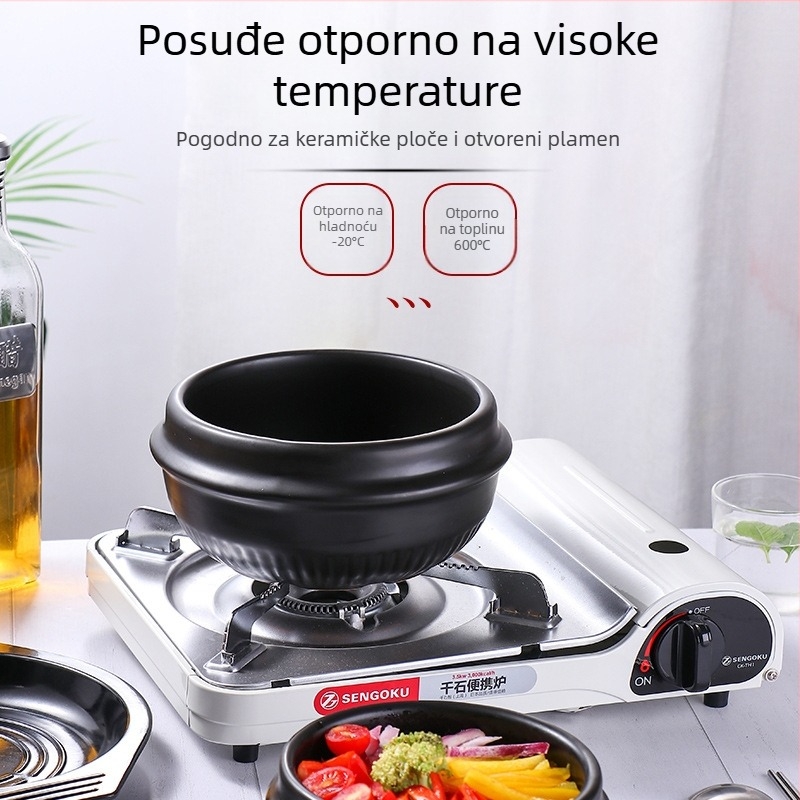 Korejskog stila kameni lonac za kućnu upotrebu — lonac za bibimbap i varivo, mali lonac s nelepljivim premazom, pogodan za plinsku ploču, Chef Meisi
