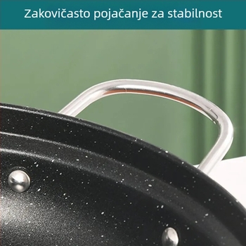 Dvostruka posuda od lijevanog željeza za dinstanje piletine i riže u keramičkom loncu, pogodna za indukciju, protivprijanjajući premaz