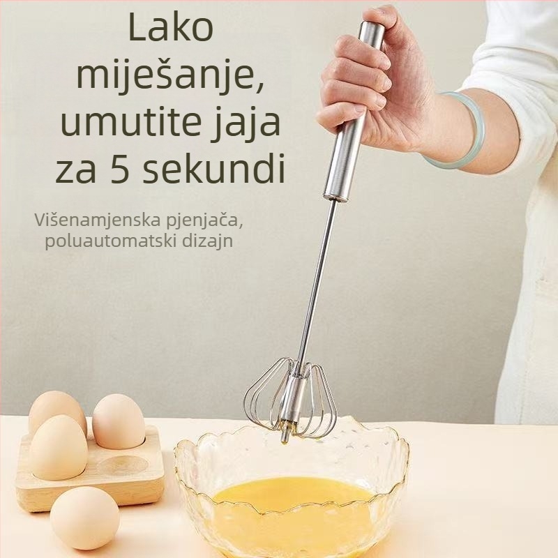 Kućni ručni šlager od nehrđajućeg čelika, poluautomatski mikser za jaja i vrhnje, kuhinjski pribor, veličine 10/12/14 inča