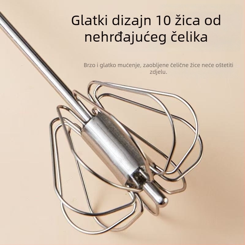 Kućni ručni šlager od nehrđajućeg čelika, poluautomatski mikser za jaja i vrhnje, kuhinjski pribor, veličine 10/12/14 inča