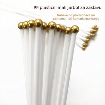 Plastični mali zastavni štap za zastave br. 7 i br. 8, ručni mehanizam, bijela, promjer 5 mm, duljina 30–40 cm, s okruglim vrhom