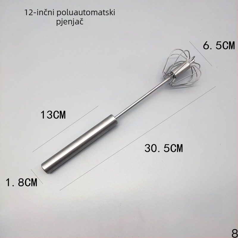 Nehrđajući čelični ručni mućkalica za jaja – ručni miješač za jaja i šlag, lagan za korištenje, čvrst