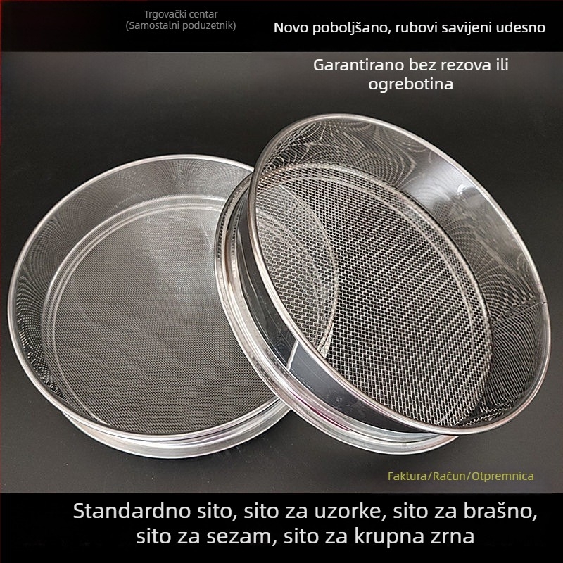 Nehrđavo čelično sito s finom mrežom – za brašno, rižu i sezam – kućno sito