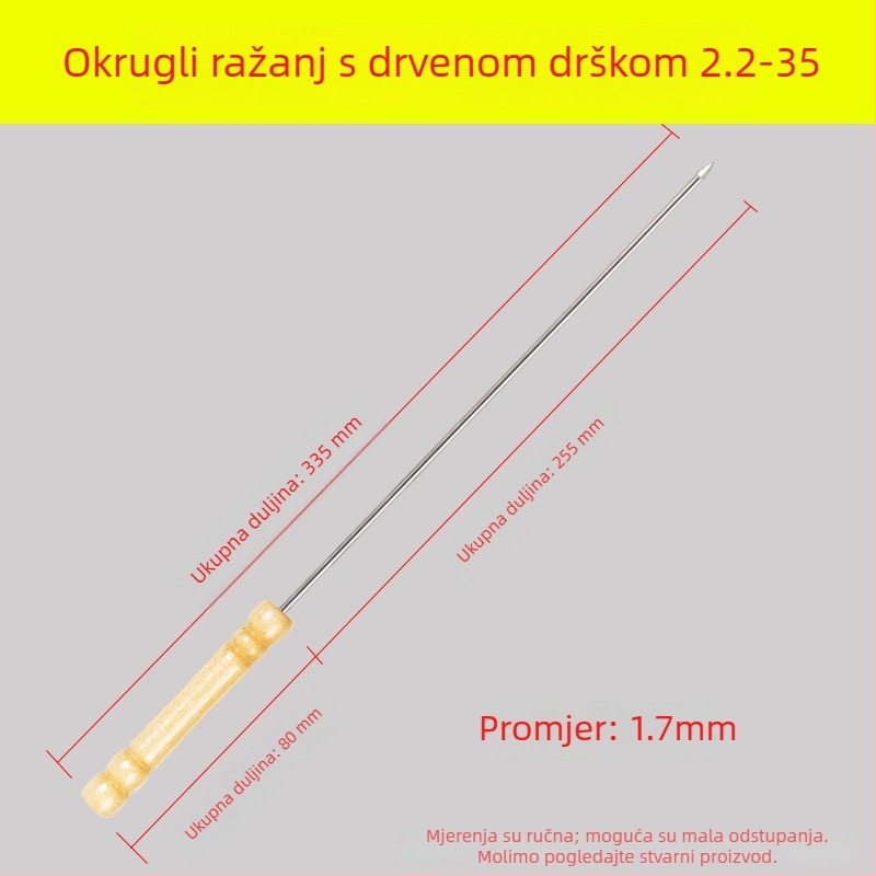 Yir nehrđajući čelik ražnjići za roštilj s drvenom ručkom, ravni ražnjići za janjetinu kebab, kućanski pribor za roštilj