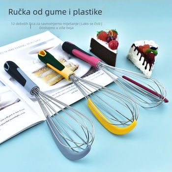 12-inčni ručni miješalica za jaja sa silikonskom spatulom – za jaja, vrhnje i tijesto