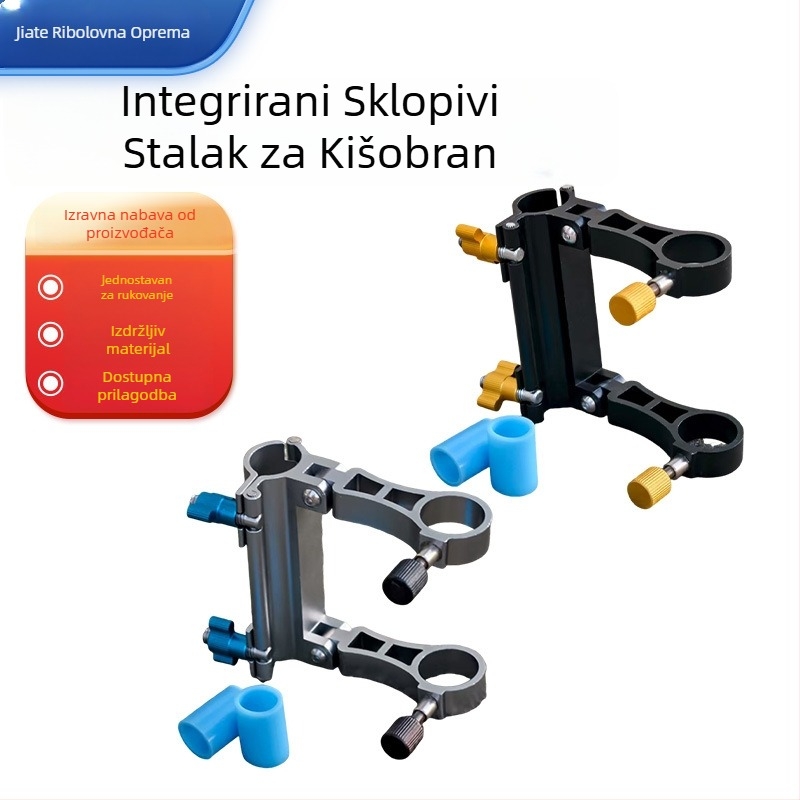 Integrirani sklopivi veliki nosač kišobrana za ribarsku stolicu i kamp kolica — aluminijska legura, višenamjenski fiksni nosač kišobrana