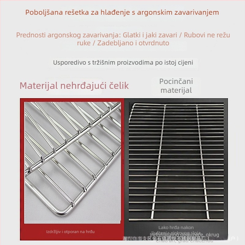 304 nehrđajući čelik - mreža za pečenje i hlađenje, 60×40 cm, s nogama; mreža za hlađenje kolača; stalak za sušenje kruha; mrežica za filtriranje ulja; komercijalna uporaba