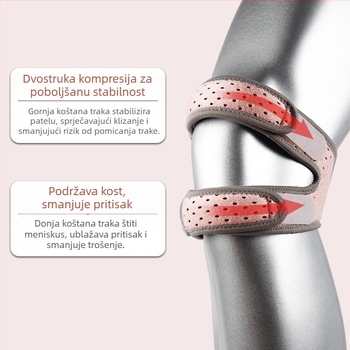 Silikonski koljeni pojas s nadkoljenicom, prozračan, ublažava udarce, za žene, trčanje i fitness, dvostruka zaštita patele
