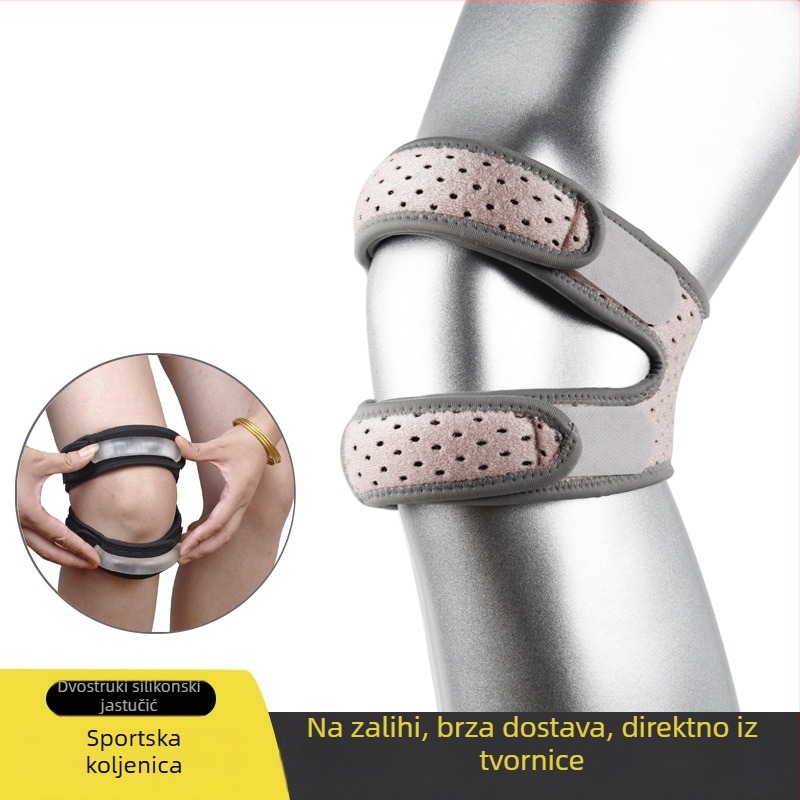 Silikonski koljeni pojas s nadkoljenicom, prozračan, ublažava udarce, za žene, trčanje i fitness, dvostruka zaštita patele