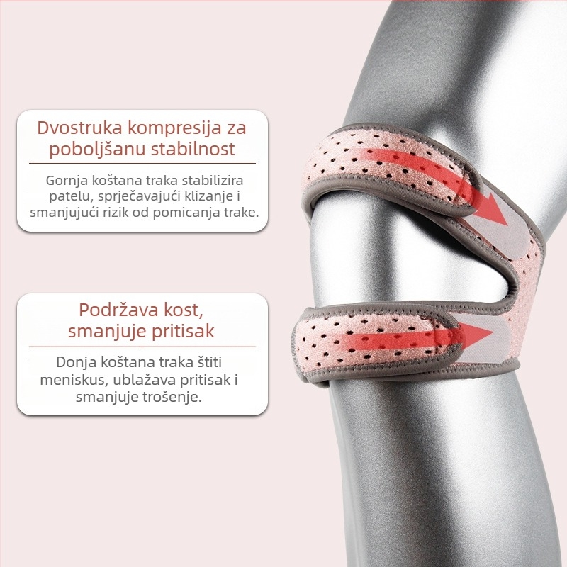 Silikonski koljeni pojas s nadkoljenicom, prozračan, ublažava udarce, za žene, trčanje i fitness, dvostruka zaštita patele