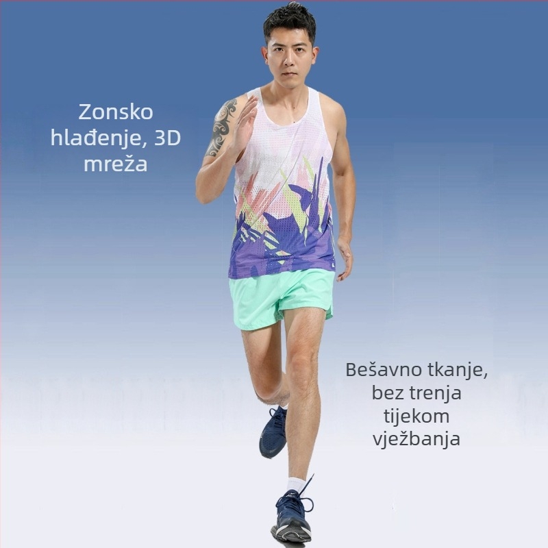 Bezšivna bežečka vesta za maraton — lagana, brzo sušeća mrežasti prozračni dizajn za trening