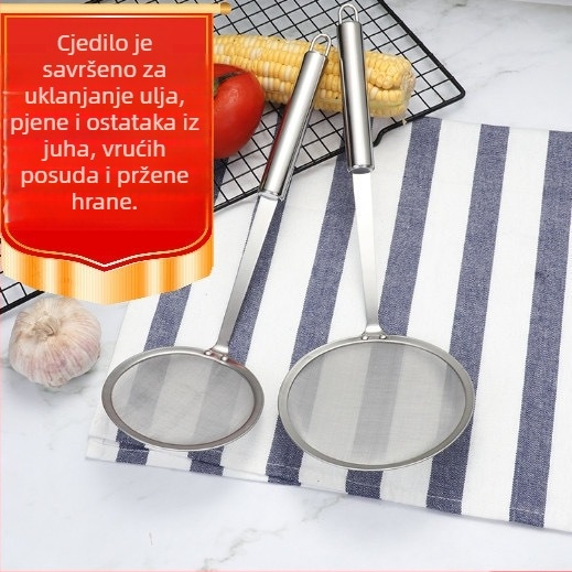 Kašika za cijeđenje od nehrđajućeg čelika 304 s mrežicom i filtrom za ulje i sojino mlijeko