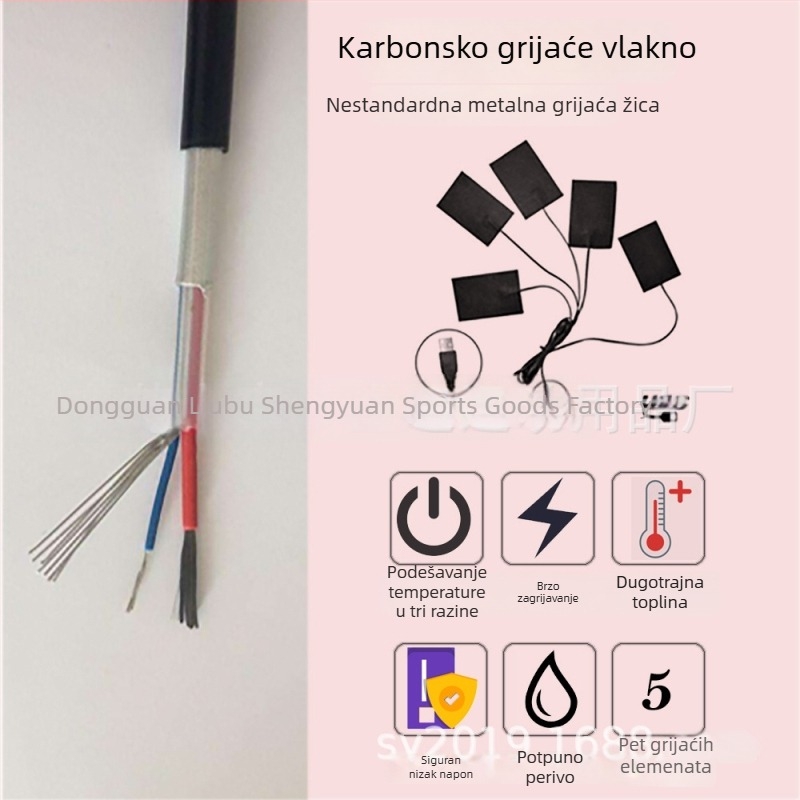 USB grijani prsluk s podesivim strukom, za jesen i zimu, konstantna temperatura, unisex