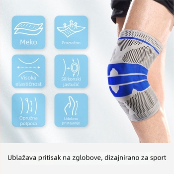 Vanjske sportske koljenice s pletenim silikonskim zaštitnim omotačem za meniskus, za muškarce i žene, s podrškom od najlonske opruge