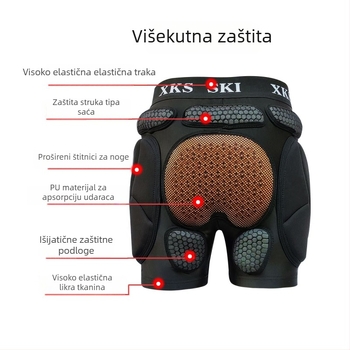 Skijaške hlače za zaštitu bokova i koljena, donje zaštitno rublje, set zaštitne opreme protiv padova, unisex