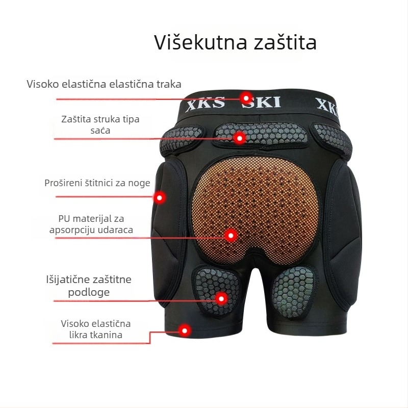 Skijaške hlače za zaštitu bokova i koljena, donje zaštitno rublje, set zaštitne opreme protiv padova, unisex