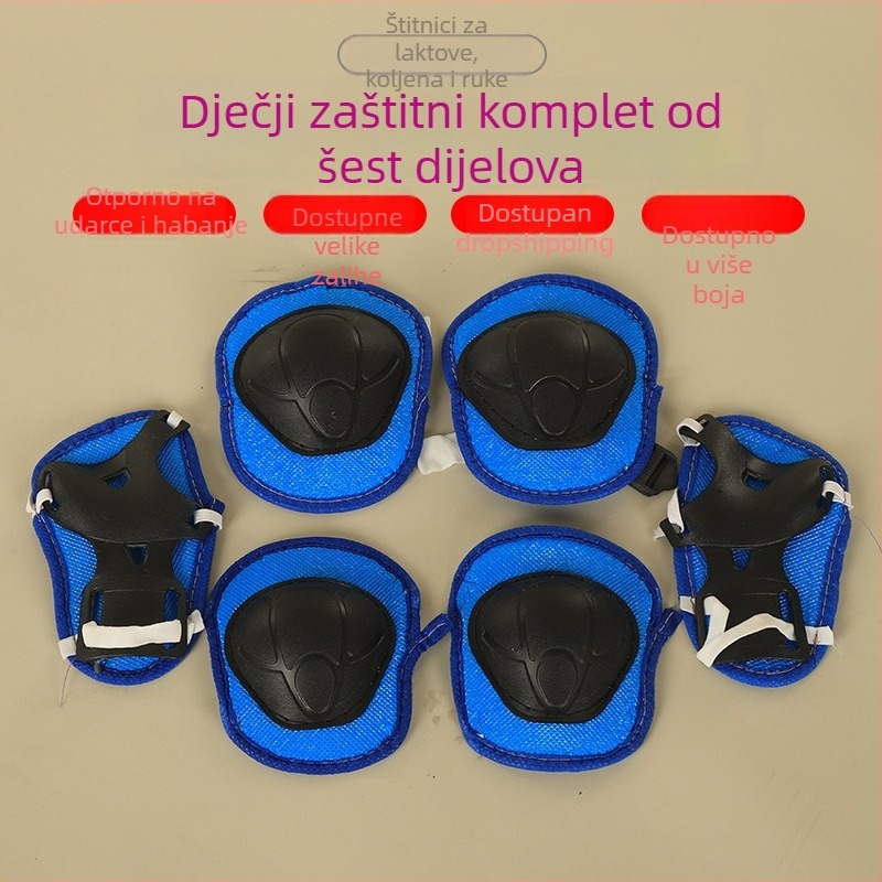 Dječji zaštitni set za rolanje – 6 dijelova: koljena, laktovi, zapešća i kaciga
