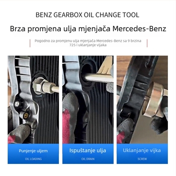 Mercedes-Benz alat za zamjenu ulja u 9-brzinskom mjenjaču 725.0, provjera razine ulja 9G i poseban demontažni ključ za mjenjač
