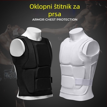 Dugi bijeli prsni štitnik za karate za muškarce i žene