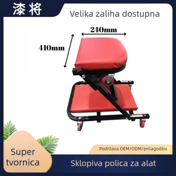 Sklopivi stol za alate za popravak automobila, 36 inča, crno-crvena, dvostruka namjena