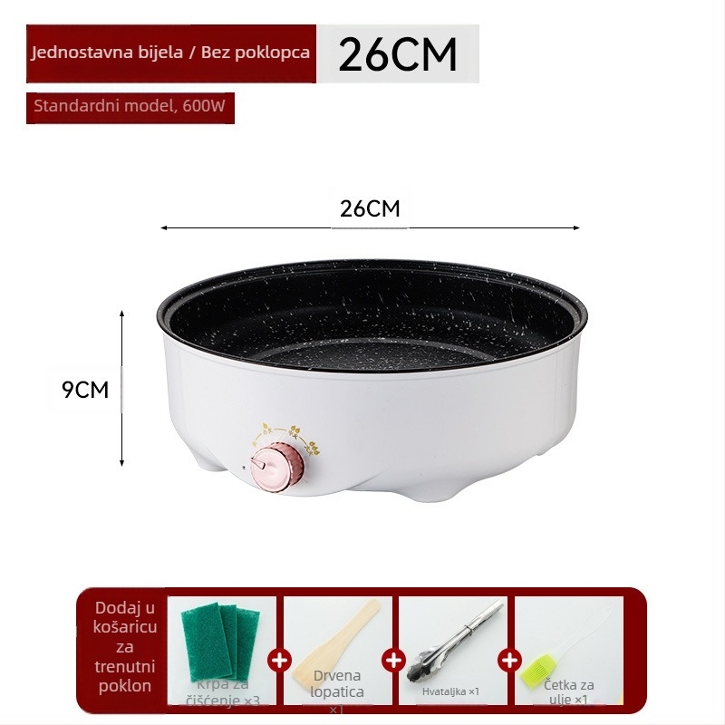 Chestnut električna gril tava s keramičkom pločom, promjer 26–28 cm, jednostrano grijanje, 600 W, model Ggx-18e, kućna upotreba