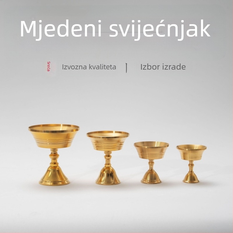 Mesing držač lampe s maslima, vječni plamen, posuda za ulje s dvostrukom uporabom – čvrsta i tekuća ulja, visok kućni oltar za štovanje Buddhe