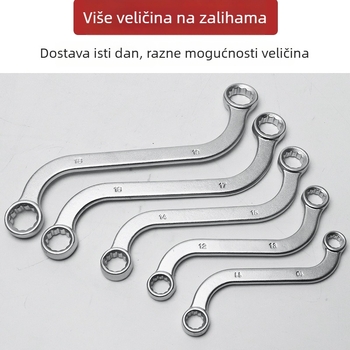 Torx ključ s fiksnom glavom, dvostrano savijena drška, S-oblik ključ, set od 5 komada, 12-ugla konfiguracija, komplet alata za popravak automobila s ručnim okretajem
