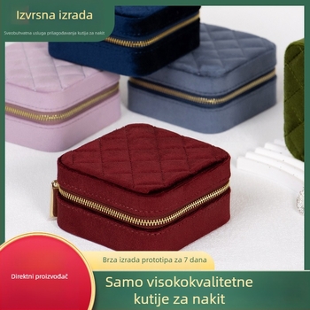 Prilagođena velur mini torbica za nakit za putovanja – kompaktno spremište za žene