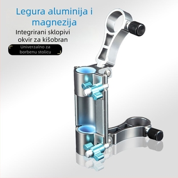 Integrirani sklopivi stalak za kišobran za ribarsku kolica i stolicu, aluminijska legura, konektor držača kišobrana za kolicu, ribolovački pribor