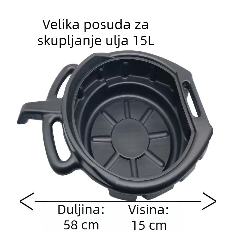 Čvrsta plastična posuda za ulje za alate, posuda za čišćenje dijelova, posuda za otpadno ulje, 10L/15L, auto popravak