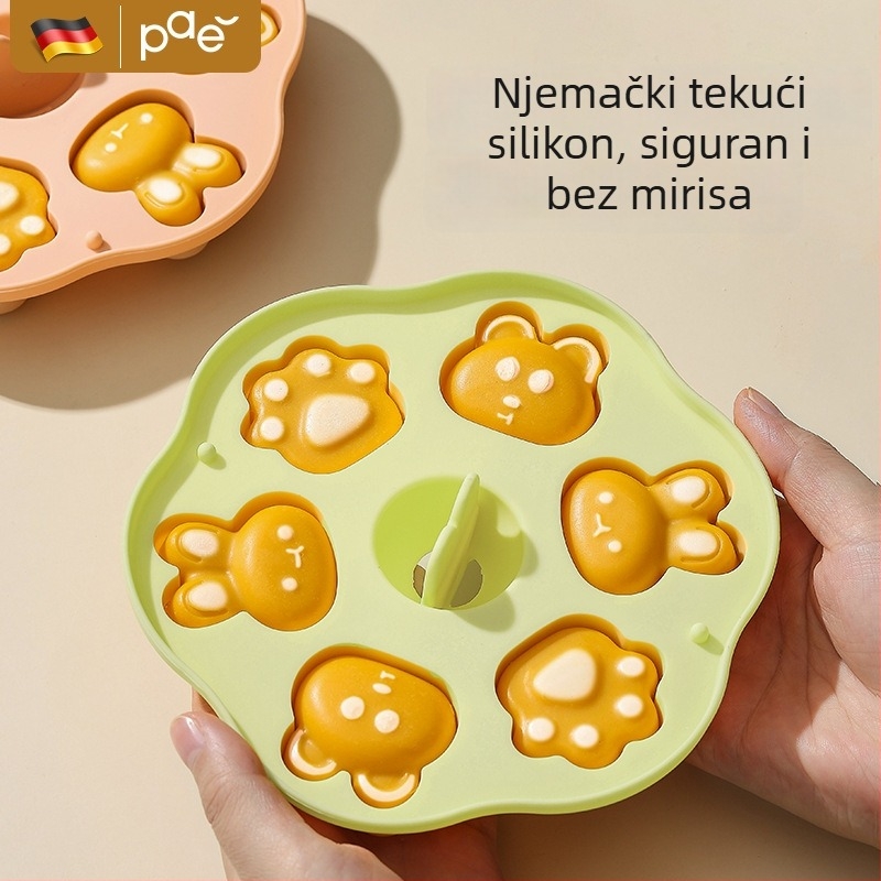 Kalup za paru dječje hrane – silikonski, oblik mačje šape, rižina torta s kobasicom, alat za pečenje