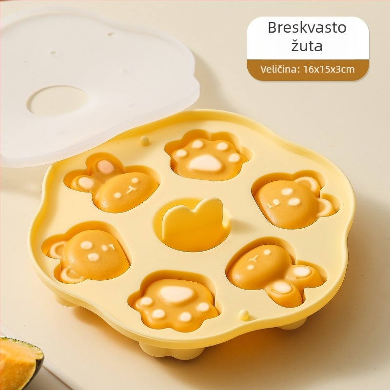 Kalup za paru dječje hrane – silikonski, oblik mačje šape, rižina torta s kobasicom, alat za pečenje