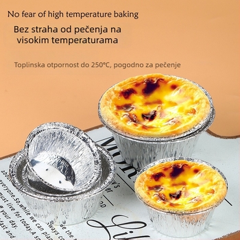 Okrugla nepremaziva kalupa za pečenje od aluminijske folije za tartu s jajima, uz folijsko čašice