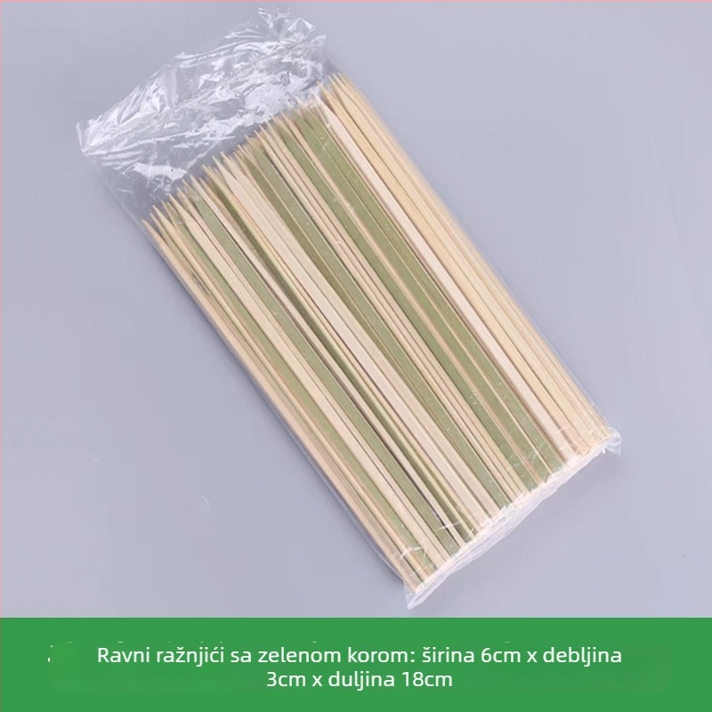 Zelene bambus štapići za japanski ugljeni roštilj Yakitori i Oden, plosnati, jednokratni, duljine 9–30 cm
