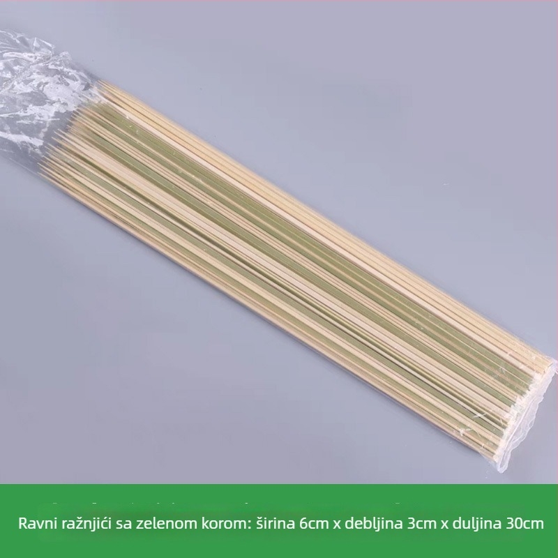 Zelene bambus štapići za japanski ugljeni roštilj Yakitori i Oden, plosnati, jednokratni, duljine 9–30 cm