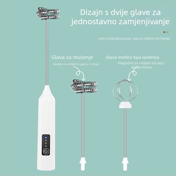 JLL7601-3 Bežični električni mućkalica za jaja i šlag za mlijeko, kompaktni kućni aparat za kavu