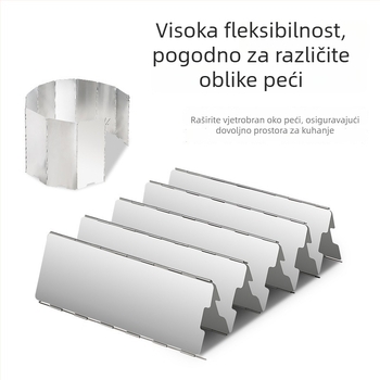 Vjetrobran od aluminijske legure za vanjski plinski štednjak – kampiranje