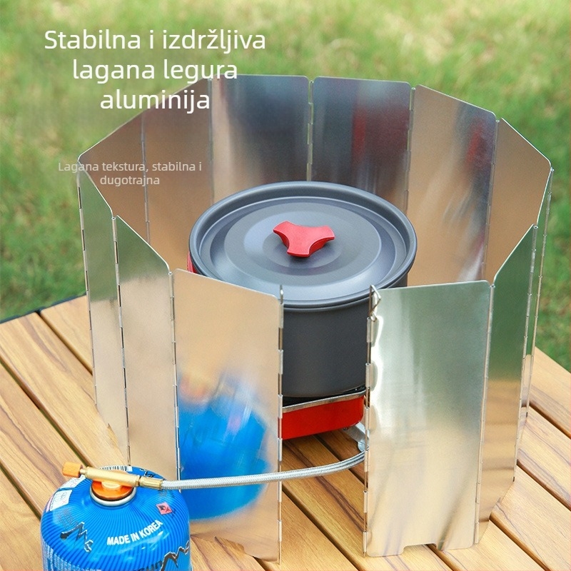 Vjetrobran od aluminijske legure za vanjski plinski štednjak – kampiranje