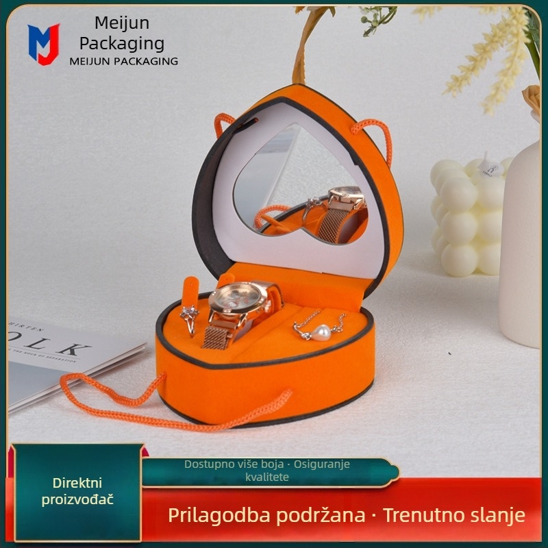 Set kutija za nakit u obliku srca s preklopnim poklopom – kutije za sat i narukvicu