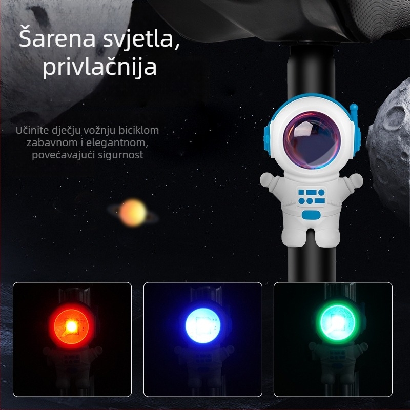 Novo stražnje svjetlo za bicikl s USB punjenjem, dizajn astronauta za noćnu vožnju