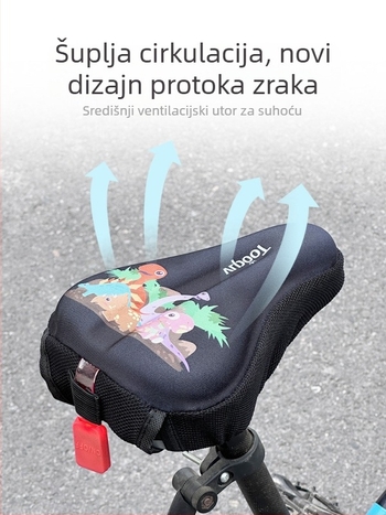 Navlaka za dječje sjedalo na biciklu s stražnjom svjetlošću, mekani silikonski jastučić, debeli udoban za kolica