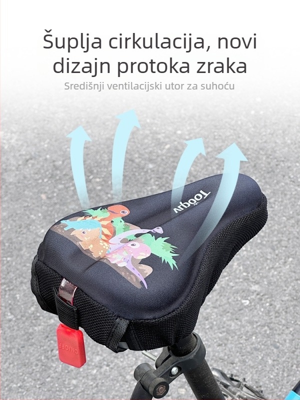 Navlaka za dječje sjedalo na biciklu s stražnjom svjetlošću, mekani silikonski jastučić, debeli udoban za kolica