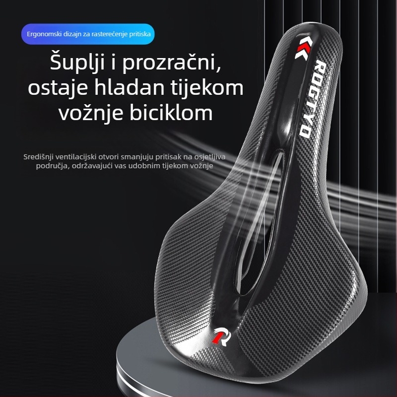 Sjedalo za bicikl s uzorkom karbonskih vlakana, udobno za planinski bicikl, izuzetno meko i apsorbira udarce