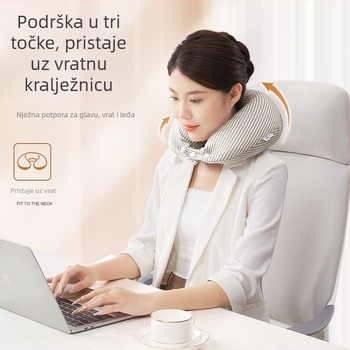 Jastuk za vrat u obliku U od tajlandskog lateksa za putovanja i spavanje u avionu