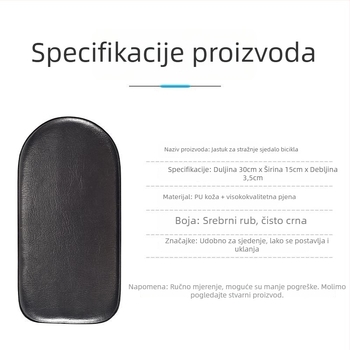 Izdržljivo stražnje sjedalo za bicikl — mekani jastučić za suvozača, kompatibilan s električnim biciklima, udobna dječja sjedalica
