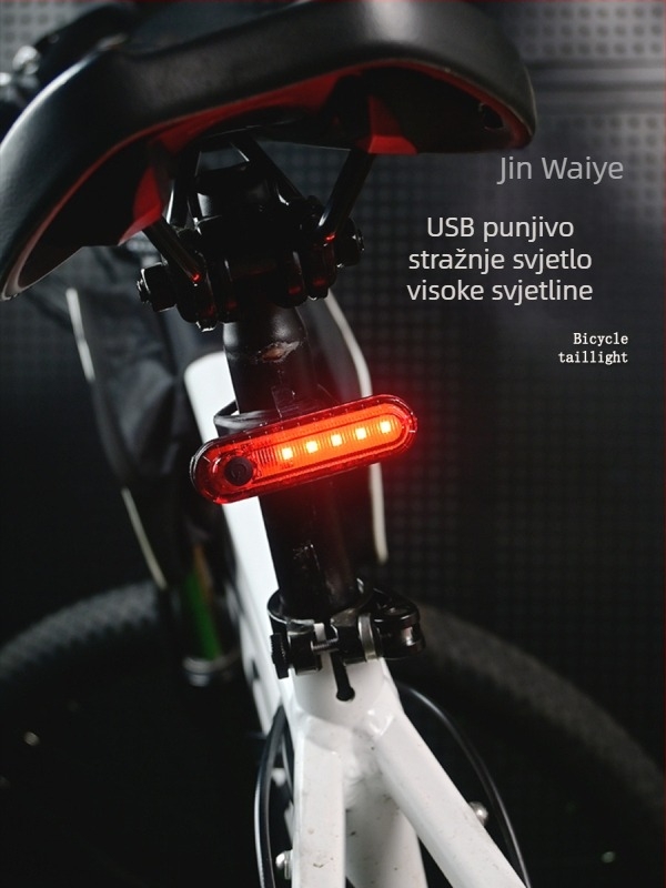 USB punjiva stražnja svjetiljka za bicikl za noćnu vožnju, MTB stražnja svjetiljka, dodatna oprema bicikla