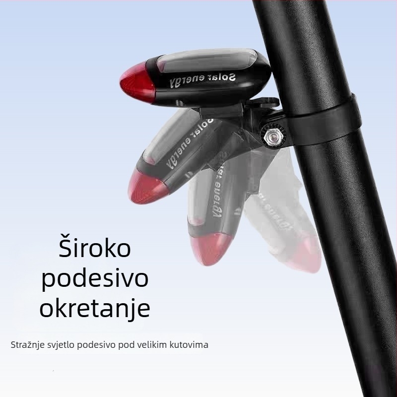 Solarna zadnja svjetiljka za bicikl, za planinske i cestovne bicikle, za noćnu vožnju, dekorativno osvjetljenje za bicikl