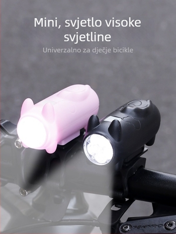 Prednje svjetlo za bicikl s višefunkcionalnim klaksonom, vodootporno, USB-C, svjetlo s mačjim motivom za planinske i gradske bicikle