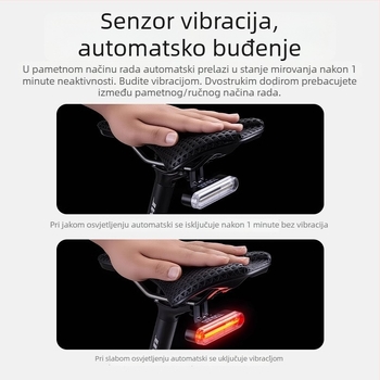 TOSUOD Stražnje svjetlo za bicikl s daljinskim upravljačem – iznimno svijetlo, višebojno, za noćnu vožnju po planinskim i cestovnim stazama, svjetlo upozorenja sa senzorom kočnice